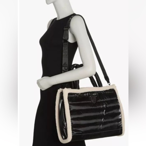 SOLD! NWT Pajar Canada 🇨🇦 Shearling Puffy Messenger Tote Crossbody Bag - Picture 4 of 15